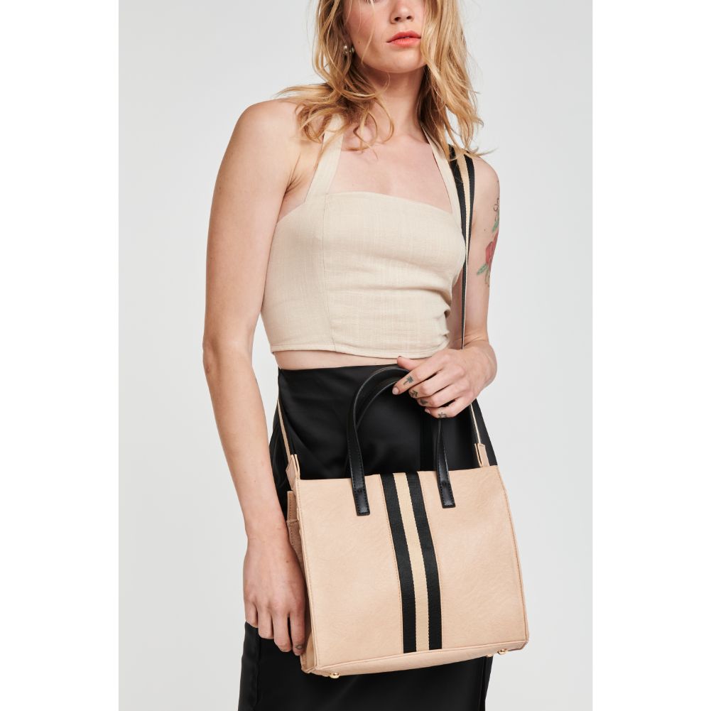 Woman wearing Natural Moda Luxe Jasmine Mini Tote 842017127000 View 1 | Natural