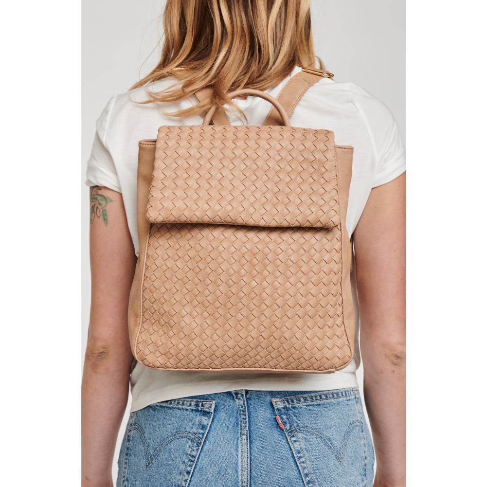 Woman wearing Natural Moda Luxe Aurie Backpack 842017127260 View 1 | Natural