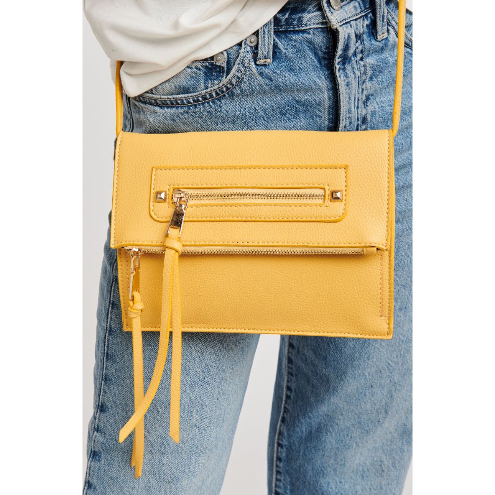 Woman wearing Yellow Moda Luxe Ellie Crossbody 842017113256 View 2 | Yellow