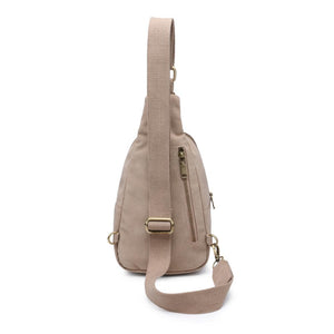 Product Image of Moda Luxe Regina Studded Sling Backpack 842017136828 View 7 | Natural