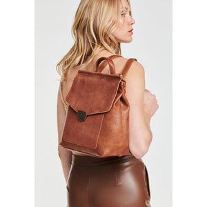 Woman wearing Tan Moda Luxe Lynn Backpack 842017119456 View 2 | Tan