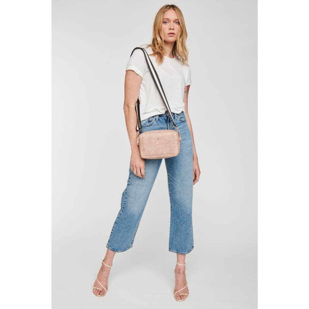 Woman wearing Natural Moda Luxe Skylie Crossbody 842017126720 View 3 | Natural