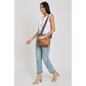 Woman wearing Tan Moda Luxe Skylie Crossbody 842017133018 View 2 | Tan