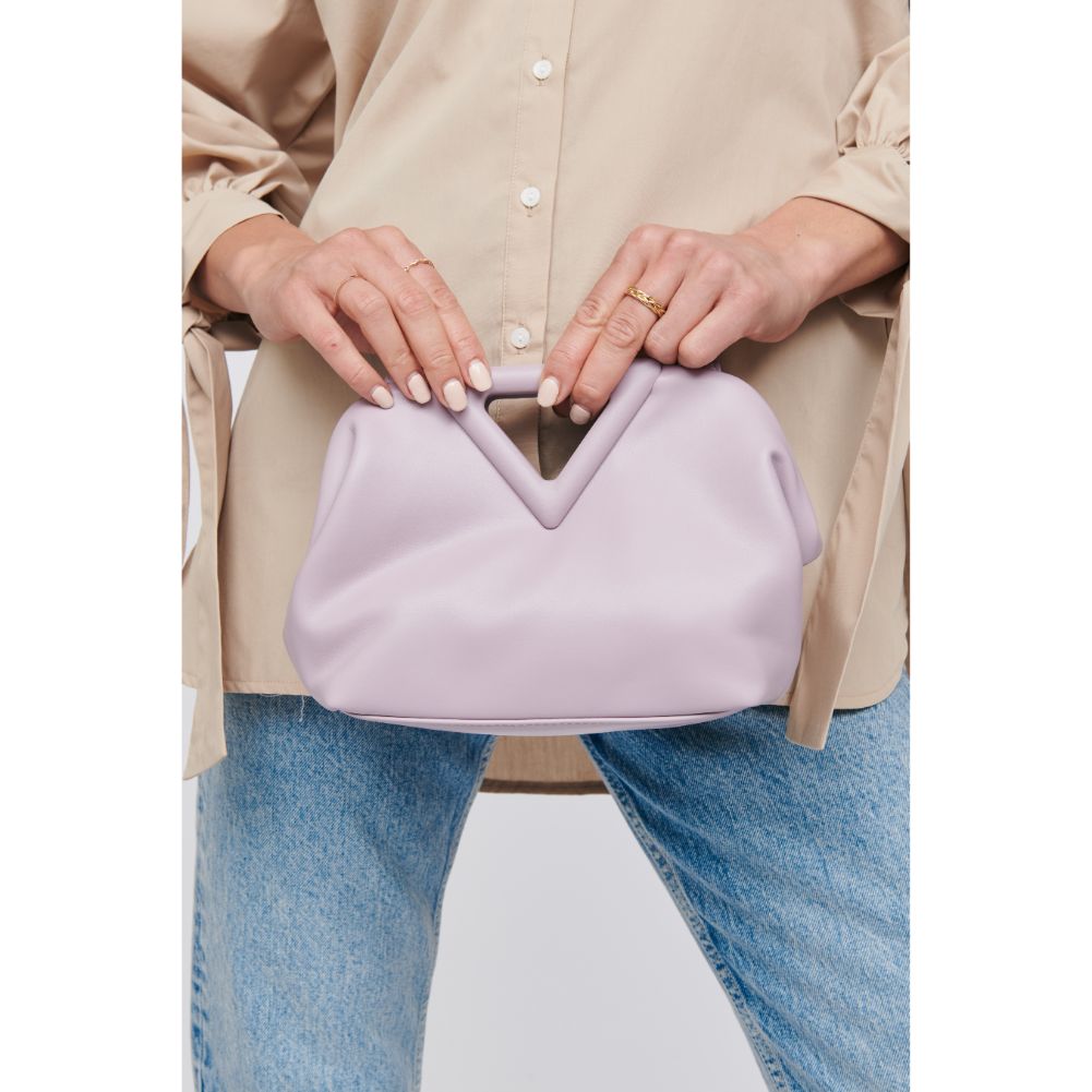 Woman wearing Lavender Moda Luxe Kylie Crossbody 842017129080 View 4 | Lavender