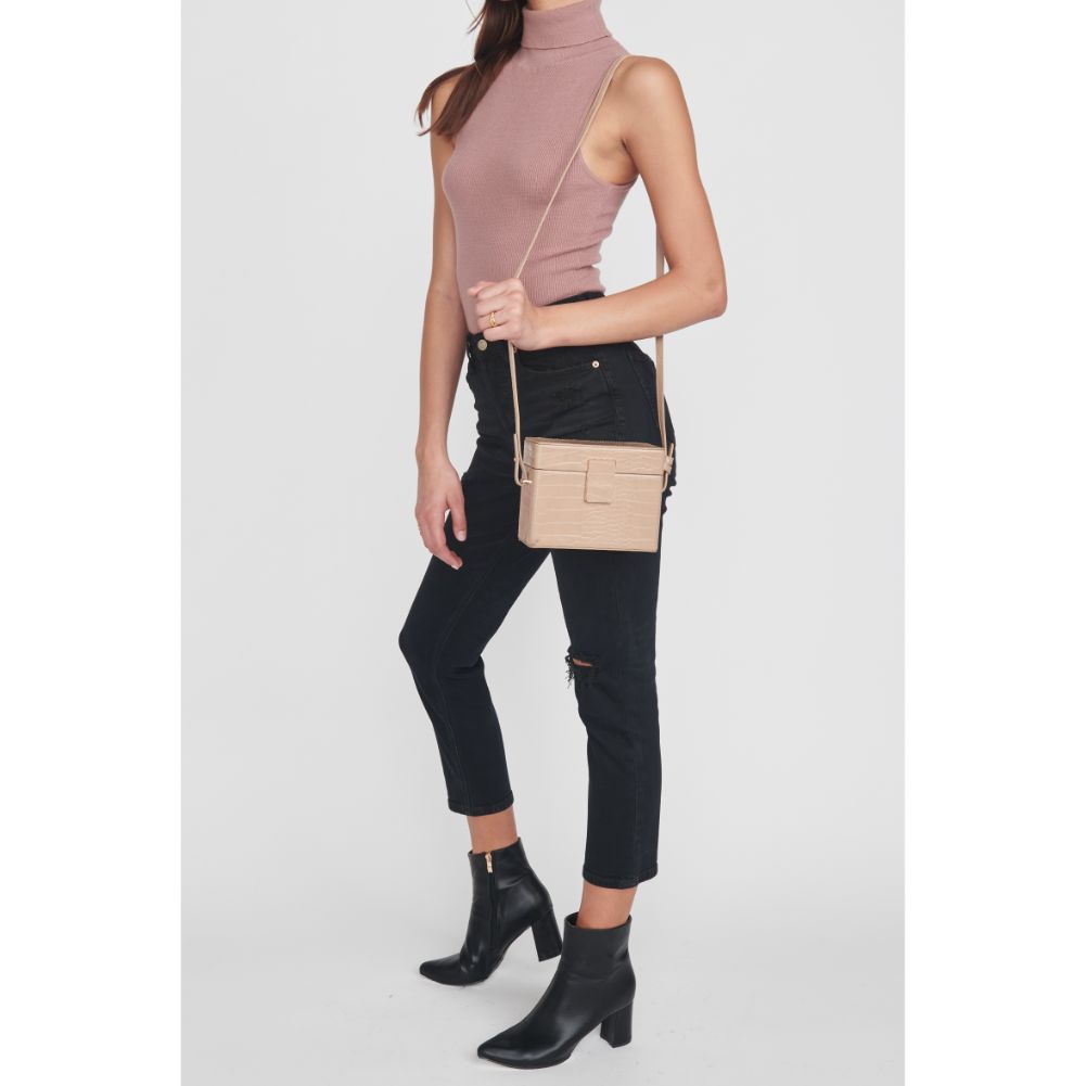 Woman wearing Natural Moda Luxe Jordyn Crossbody 842017128861 View 1 | Natural