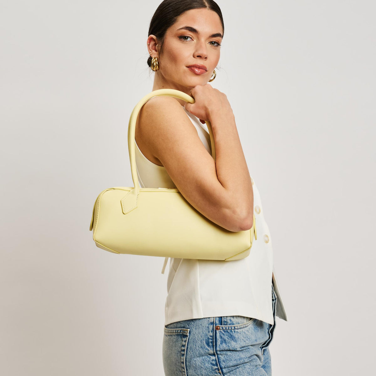 Woman wearing Butter Moda Luxe Betty Shoulder Bag 842017138471 View 2 | Butter