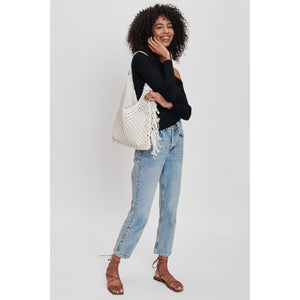 Woman wearing White Moda Luxe Ariel Hobo 842017131816 View 4 | White