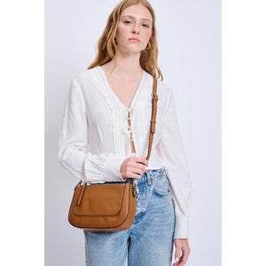 Woman wearing Tan Moda Luxe Modaire Crossbody 842017134893 View 4 | Tan