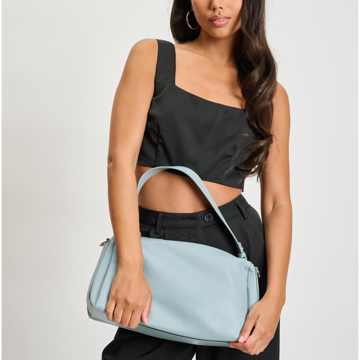 Woman wearing Sky Blue Moda Luxe Trendora Crossbody 842017134626 View 2 | Sky Blue