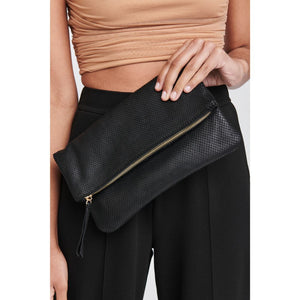 Woman wearing Black Moda Luxe Alicia Clutch 842017118039 View 1 | Black