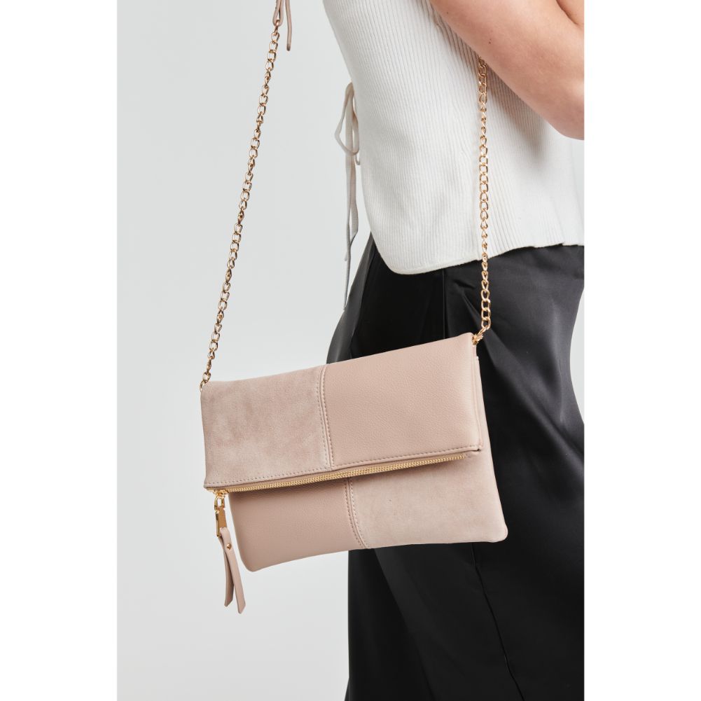 Woman wearing Natural Moda Luxe Amalia Crossbody 842017127222 View 1 | Natural