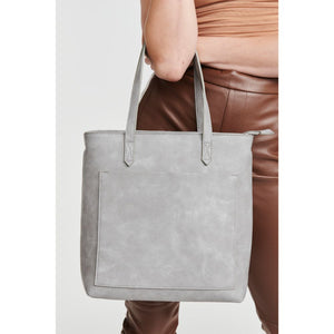 Woman wearing Grey Moda Luxe Sadie Tote 842017126782 View 2 | Grey