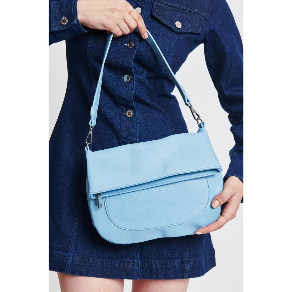 Woman wearing Sky Blue Moda Luxe Blake Crossbody 842017132691 View 4 | Sky Blue