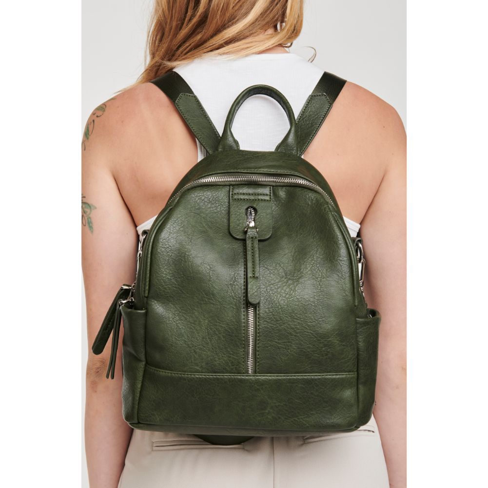 Woman wearing Forest Moda Luxe Bowie Backpack 842017125860 View 1 | Forest