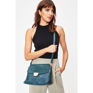 Woman wearing Teal Moda Luxe Abby Crossbody 842017128632 View 2 | Teal