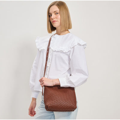 Woman wearing Chocolate Moda Luxe Isadora Bucket 842017137351 View 1 | Chocolate