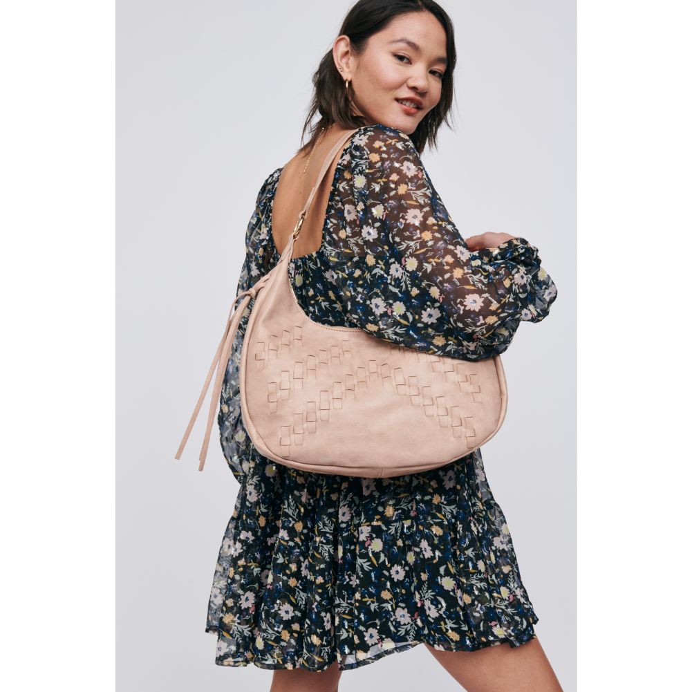 Woman wearing Natural Moda Luxe Josie Hobo 842017129899 View 2 | Natural