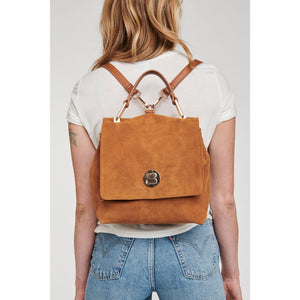 Woman wearing Tan Moda Luxe Antoinette Backpack 842017112341 View 1 | Tan