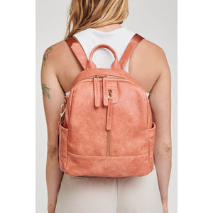 Woman wearing Cinnamon Moda Luxe Bowie Backpack 842017127543 View 1 | Cinnamon