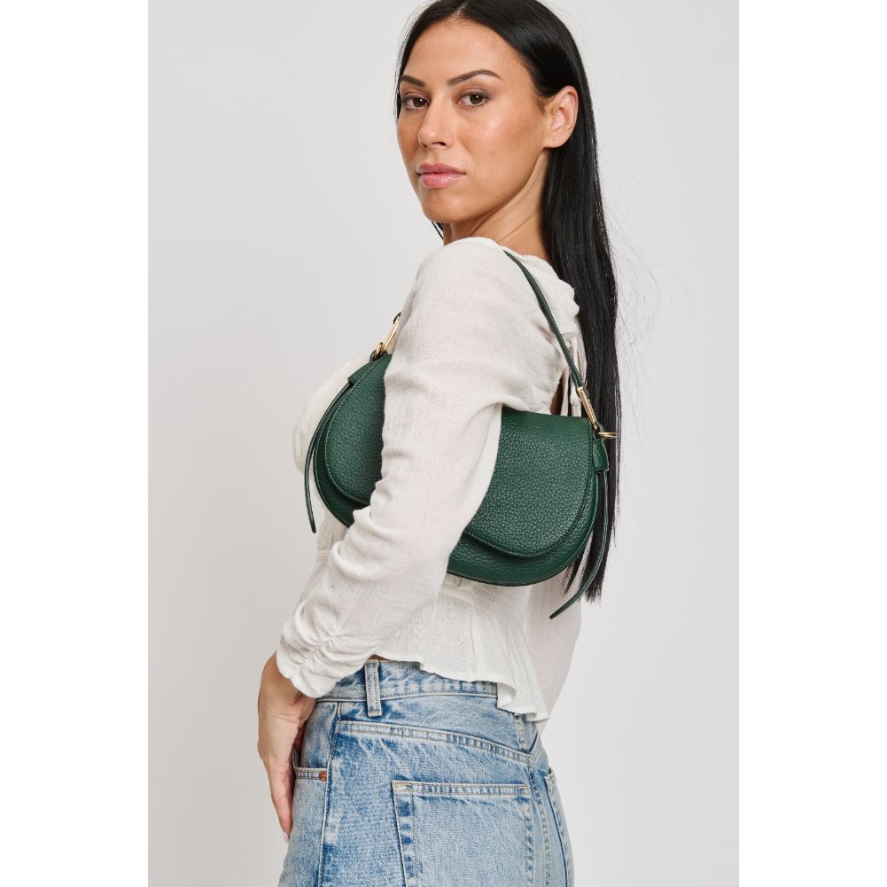 Woman wearing Hunter Green Moda Luxe Belinda Crossbody 842017133551 View 2 | Hunter Green