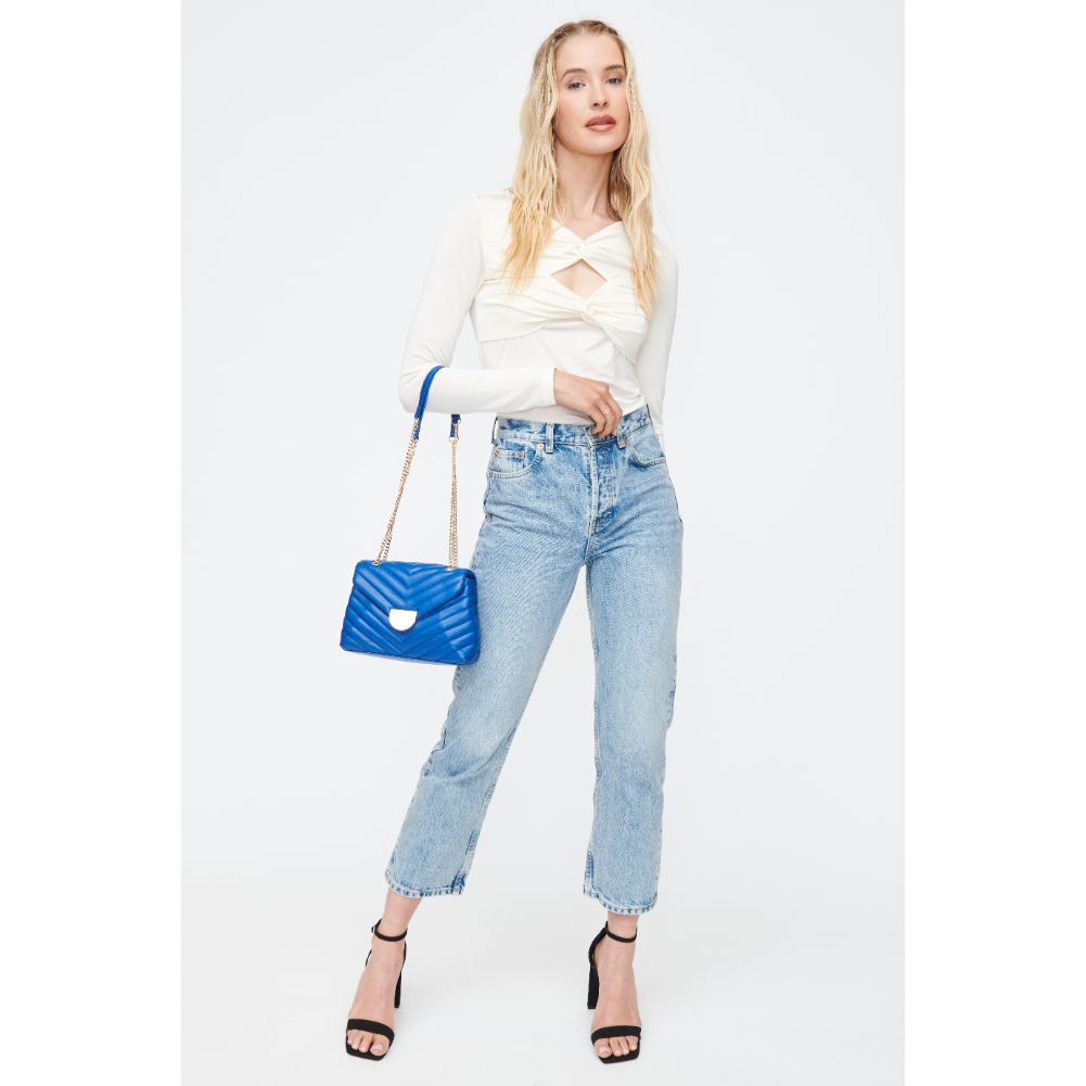 Woman wearing Cobalt Moda Luxe Nora Crossbody 842017130505 View 3 | Cobalt