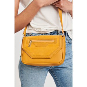 Woman wearing Mustard Moda Luxe Hallie Crossbody 842017120520 View 2 | Mustard