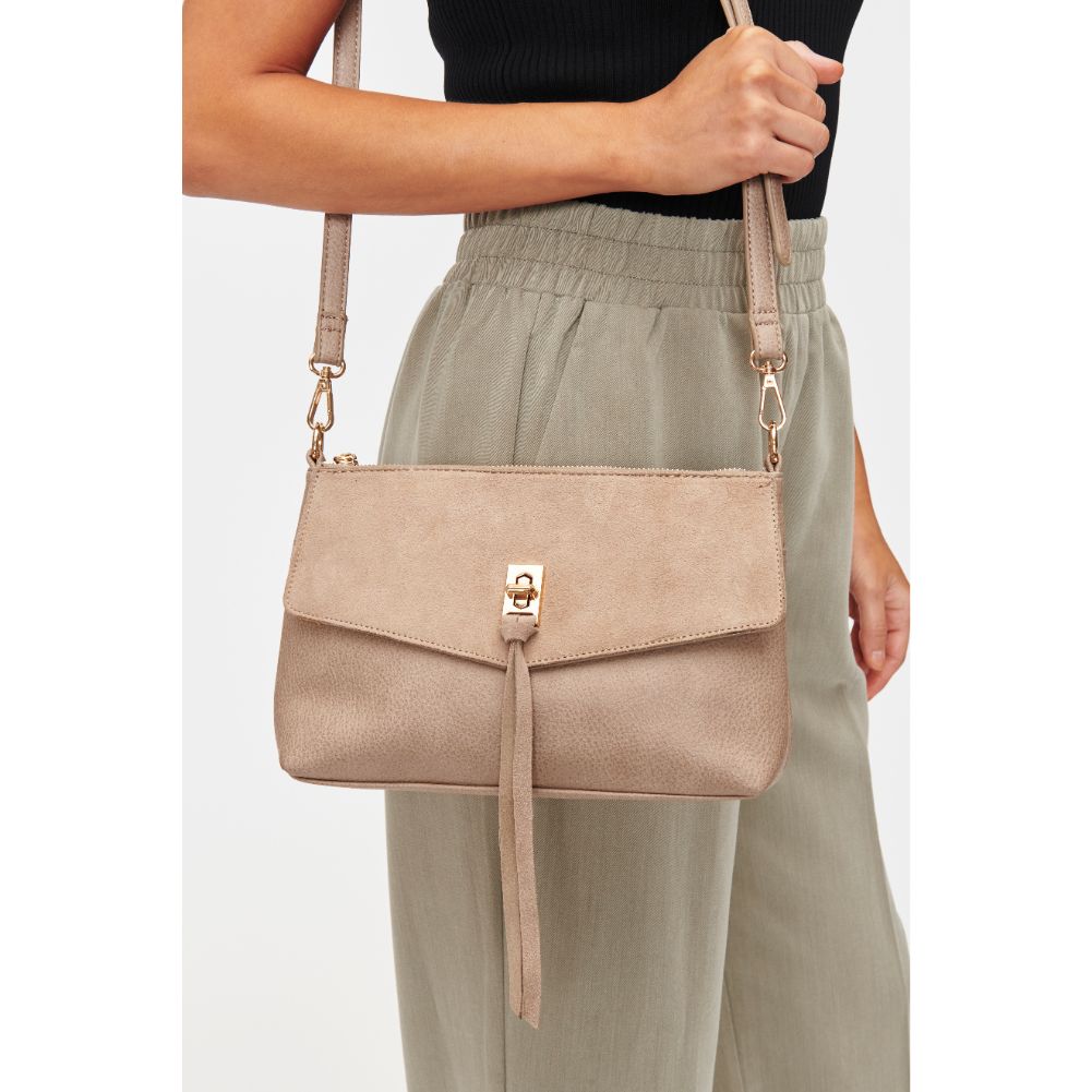 Woman wearing Clay Moda Luxe Aubrey Crossbody 842017128533 View 1 | Clay