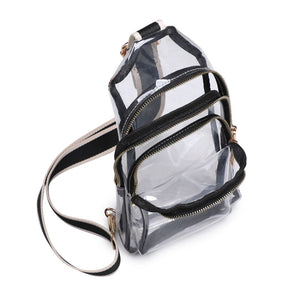 Product Image of Moda Luxe Britney Sling Backpack 842017133513 View 8 | Clear Black