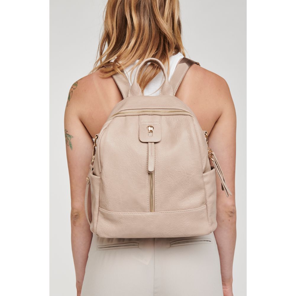 Woman wearing Natural Moda Luxe Bowie Backpack 842017127550 View 1 | Natural