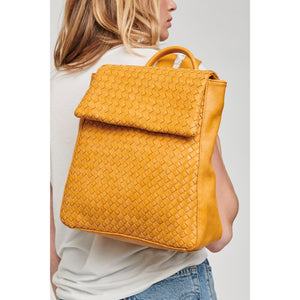 Woman wearing Mustard Moda Luxe Aurie Backpack 842017127284 View 2 | Mustard