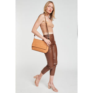 Woman wearing Tan Moda Luxe Kensington Crossbody 842017111429 View 4 | Tan