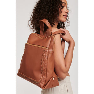 Woman wearing Cognac Moda Luxe Rachel Backpack 842017127178 View 2 | Cognac