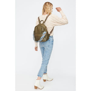 Woman wearing Olive Moda Luxe Scarlett Backpack 842017130154 View 4 | Olive