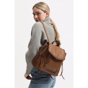 Woman wearing Cognac Moda Luxe Dido Backpack 842017133247 View 1 | Cognac