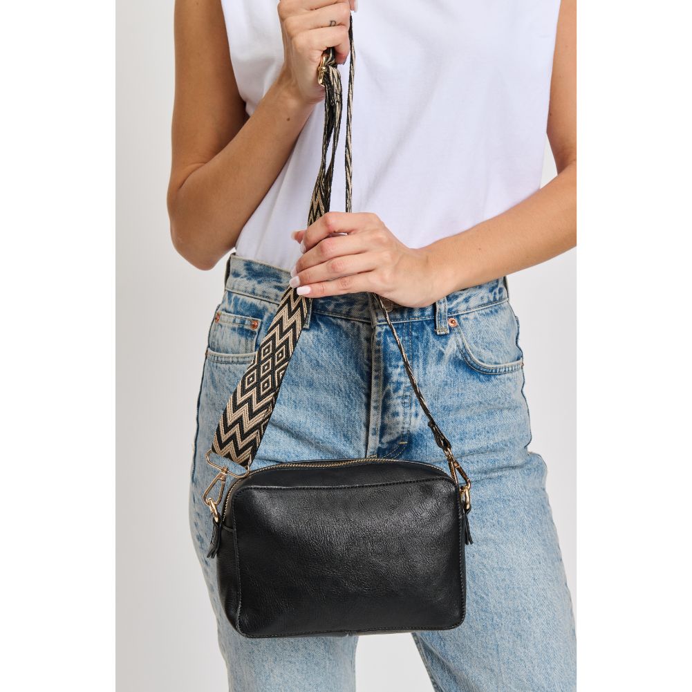 Woman wearing Black Moda Luxe Skylie Crossbody 842017133001 View 3 | Black