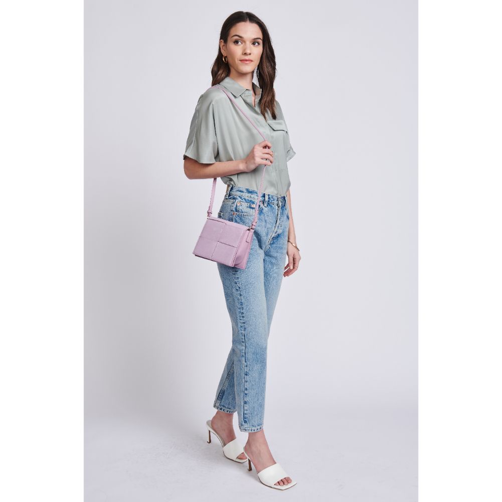 Woman wearing Lilac Moda Luxe Lena Crossbody 842017129462 View 4 | Lilac