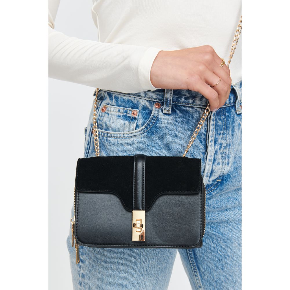 Woman wearing Black Moda Luxe Mila Crossbody 842017130581 View 1 | Black