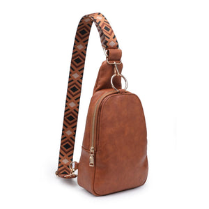 Product Image of Moda Luxe Regina Sling Backpack 842017135975 View 6 | Cognac