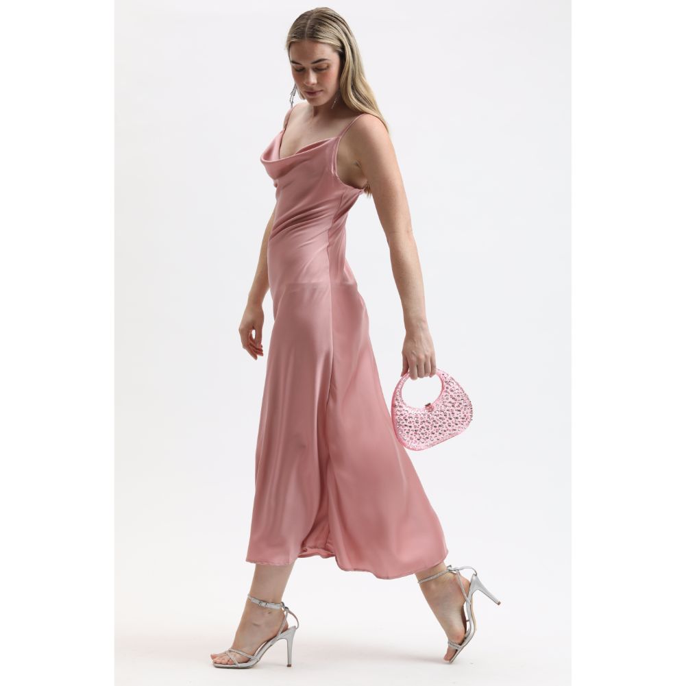 Woman wearing Pink Moda Luxe Vianca Evening Bag 842017133988 View 2 | Pink