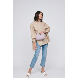 Woman wearing Lavender Moda Luxe Kylie Crossbody 842017129080 View 3 | Lavender