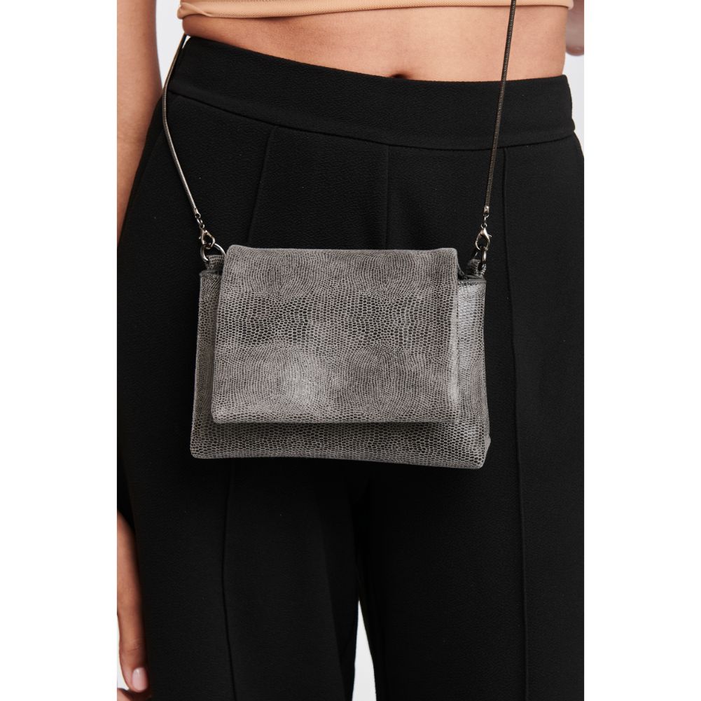 Woman wearing Gunmetal Moda Luxe Huxley Crossbody 842017125976 View 2 | Gunmetal