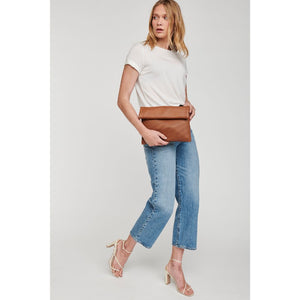 Woman wearing Tan Moda Luxe Amelia Crossbody 842017120582 View 3 | Tan