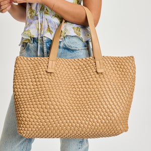 Woman wearing Tan Moda Luxe Piquant Tote 842017135609 View 4 | Tan