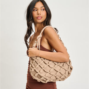 Woman wearing Natural Moda Luxe Leslie Hobo 842017135654 View 2 | Natural