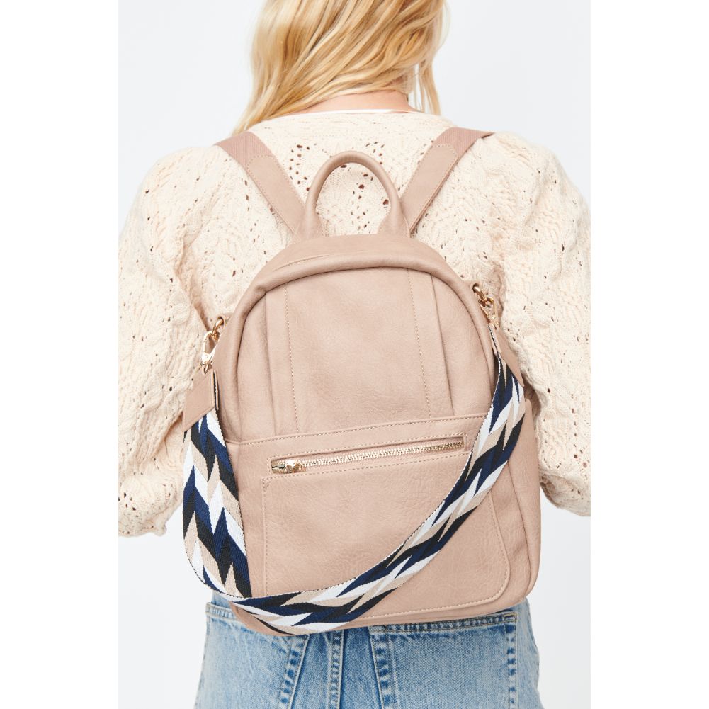 Woman wearing Natural Moda Luxe Scarlett Backpack 842017130161 View 2 | Natural