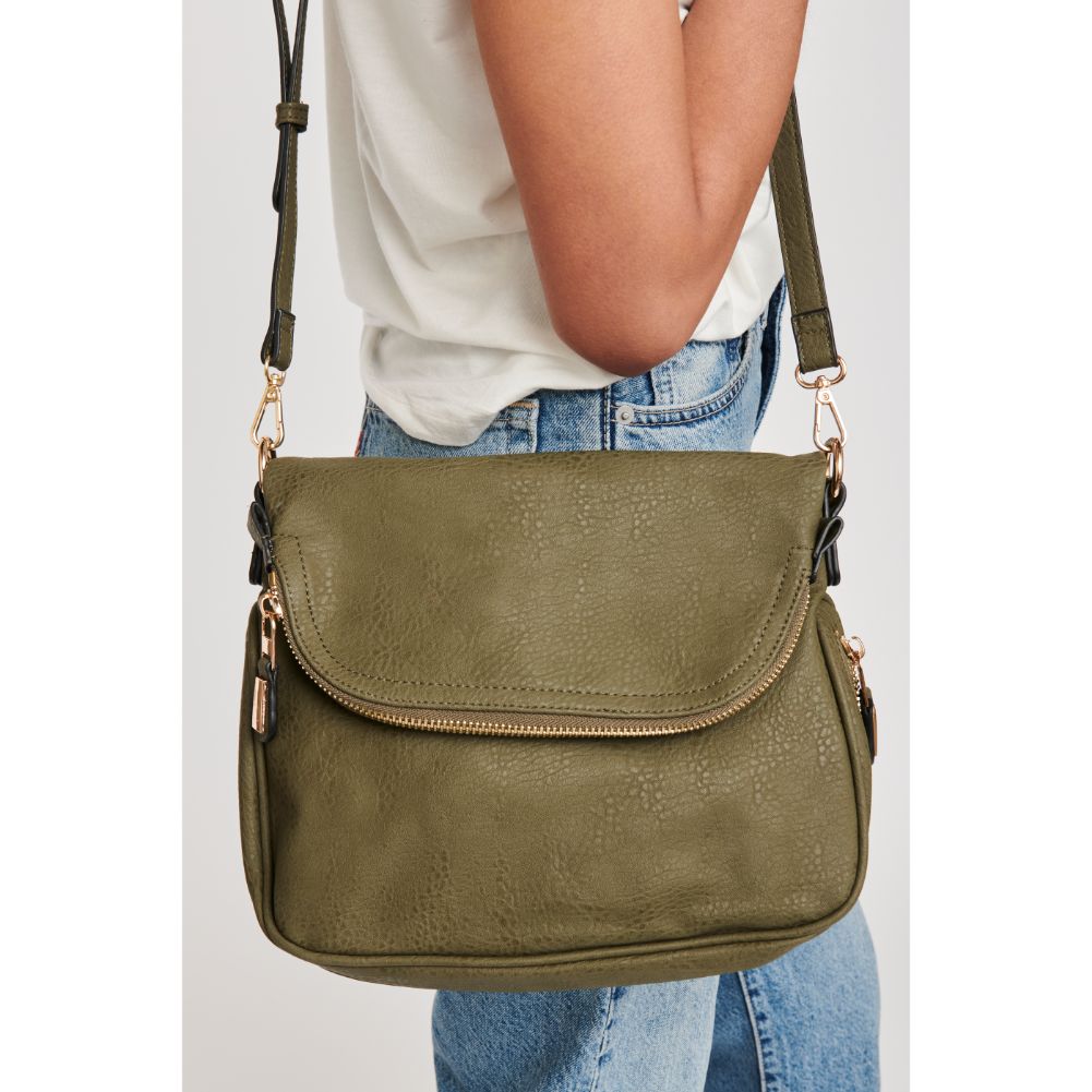 Woman wearing Olive Moda Luxe Dandelion Crossbody 842017101376 View 2 | Olive