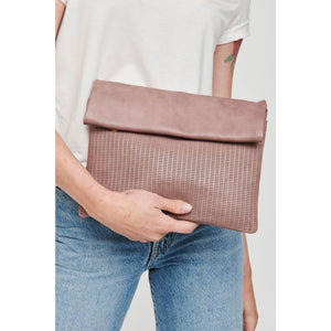 Woman wearing Mauve Moda Luxe Amelia Crossbody 842017120605 View 2 | Mauve