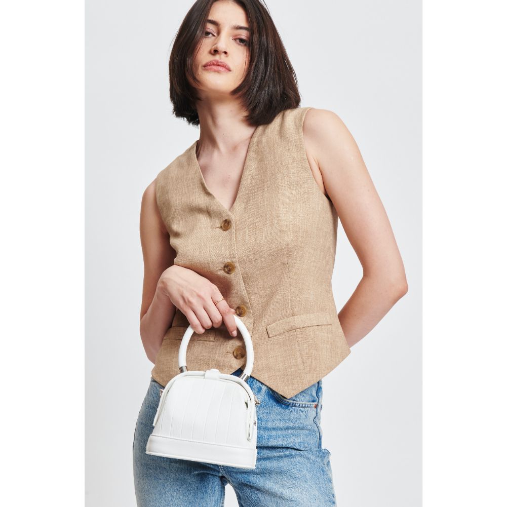 Woman wearing White Moda Luxe Charmaine Crossbody 842017131281 View 3 | White