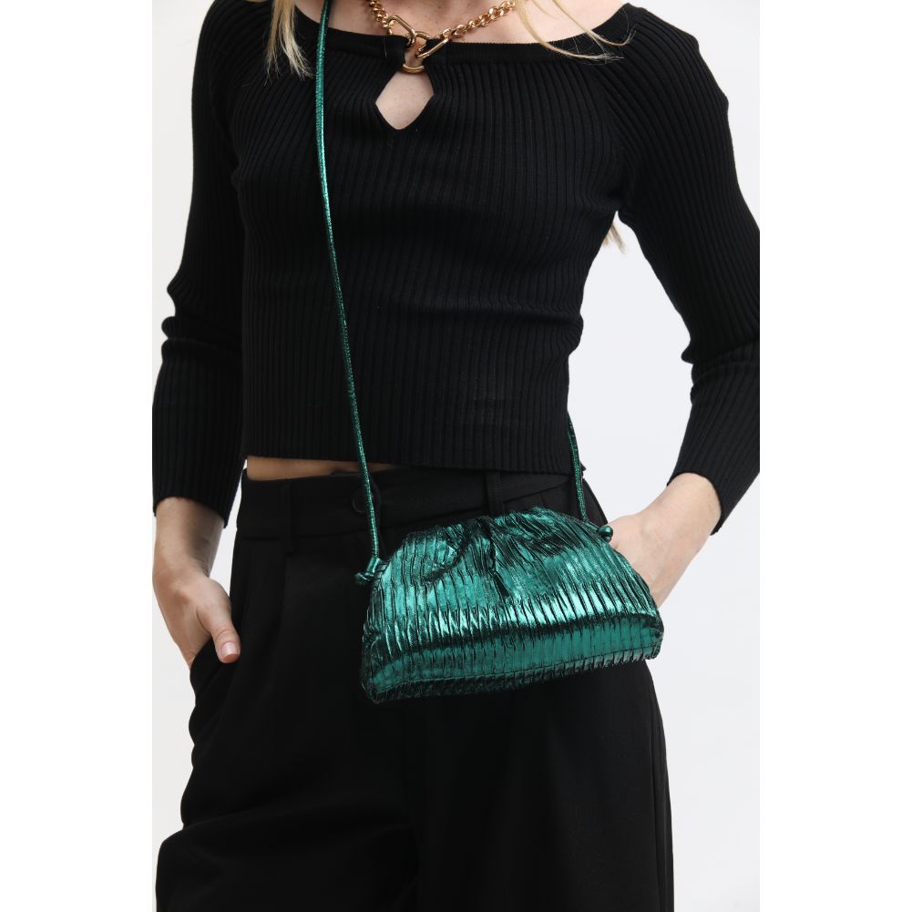 Woman wearing Green Moda Luxe Laila Crossbody 842017134169 View 4 | Green