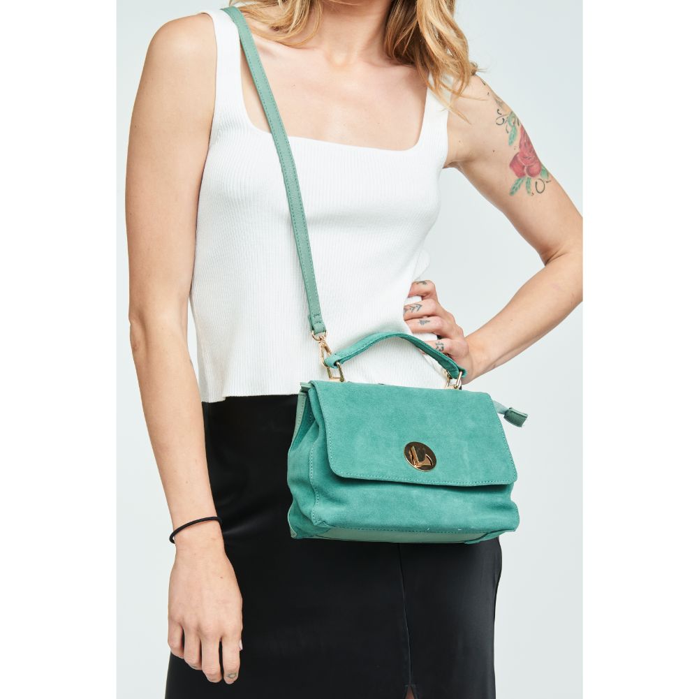 Woman wearing Sage Moda Luxe Annie Crossbody 842017120476 View 1 | Sage